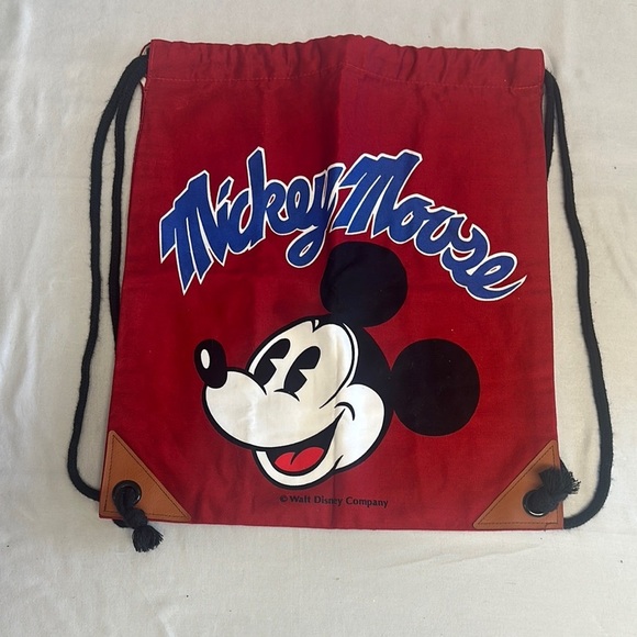 Disney Mickey Mouse - NWOT - Red and Black Drawstring Bag - Picture 1 of 3